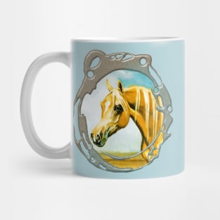 Palomino Gelding. Horse Head Study. Mug